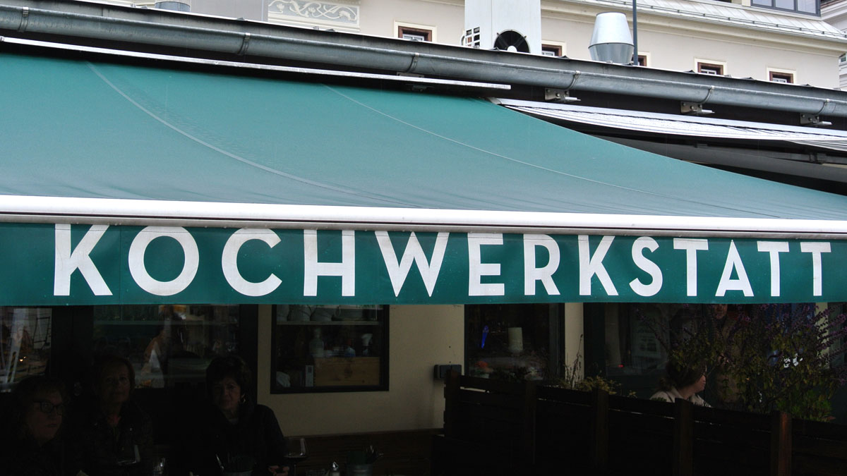 Die Markise der Kochwerkstatt